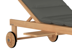 Lance Teak Charcoal Outdoor Reclining Sunlounger with Sunbrella® Cushion and Slide-out Tray - Ornate Home
