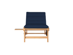 Lance Teak Navy Outdoor Reclining Sunlounger with Sunbrella® Cushion and Slide-out Tray - Ornate Home