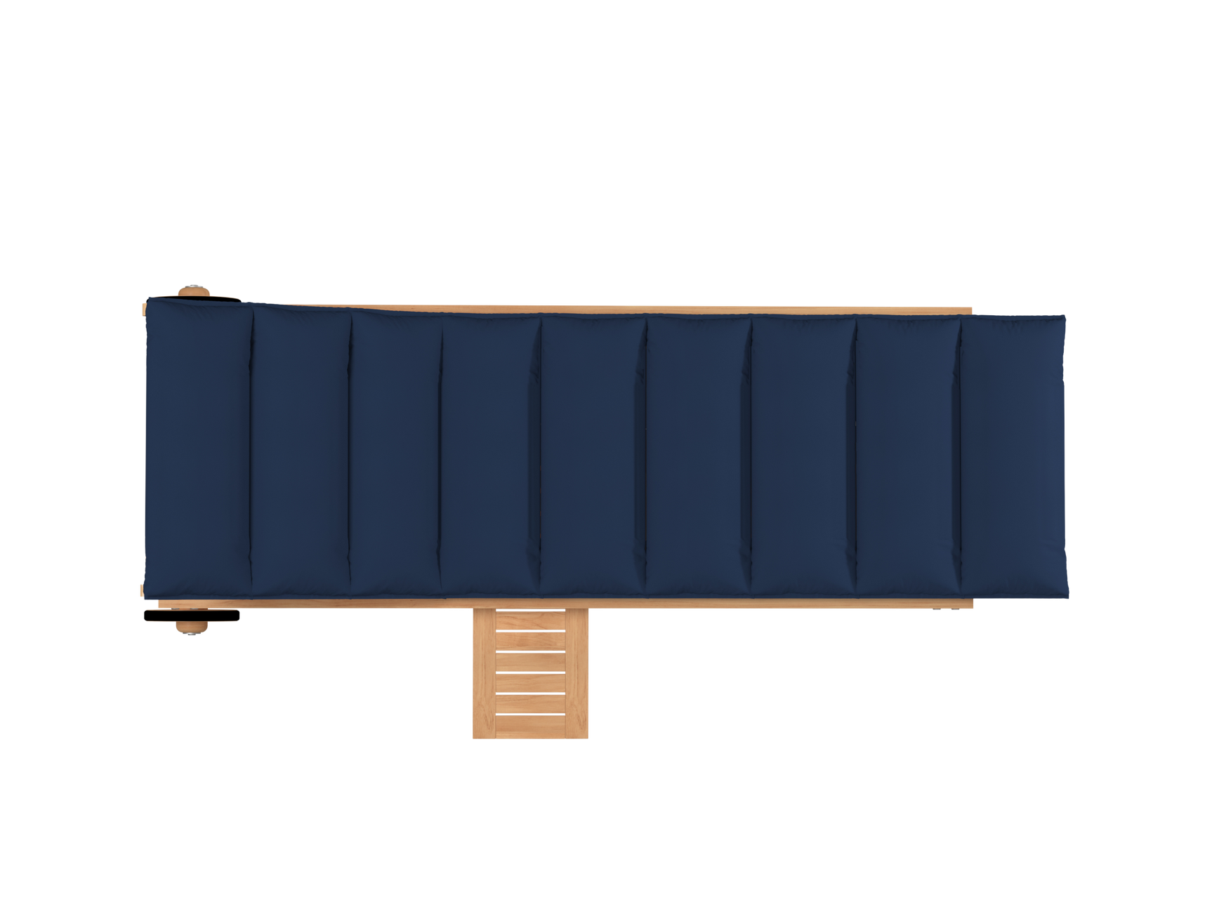 Lance Teak Navy Outdoor Reclining Sunlounger with Sunbrella® Cushion and Slide-out Tray - Ornate Home