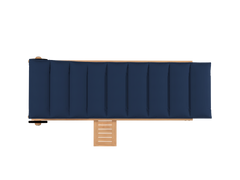 Lance Teak Navy Outdoor Reclining Sunlounger with Sunbrella® Cushion and Slide-out Tray - Ornate Home