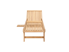 Lance Teak Outdoor Reclining Sunlounger with Rear Wheels and Slide-out Tray - Ornate Home