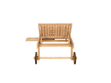 Lance Teak Outdoor Reclining Sunlounger with Rear Wheels and Slide-out Tray - Ornate Home