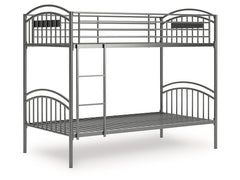 Lanceburg Gray Twin/Twin Bunk Bed w/Ladder - Ornate Home