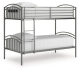 Lanceburg Gray Twin over Twin Bunk Bed and 2 Mattresses (Online Special Price) - Ornate Home