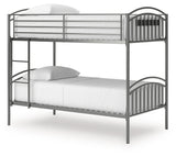 Lanceburg Gray Twin over Twin Bunk Bed and 2 Mattresses (Online Special Price) - Ornate Home
