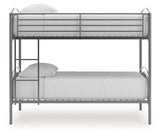 Lanceburg Gray Twin over Twin Bunk Bed and 2 Mattresses (Online Special Price) - Ornate Home