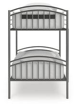 Lanceburg Gray Twin over Twin Bunk Bed and 2 Mattresses (Online Special Price) - Ornate Home