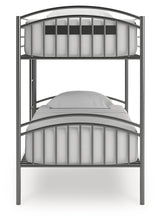 Lanceburg Gray Twin over Twin Bunk Bed and 2 Mattresses (Online Special Price) - Ornate Home