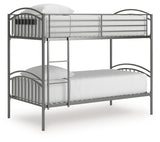 Lanceburg Gray Twin over Twin Bunk Bed and 2 Mattresses - Ornate Home