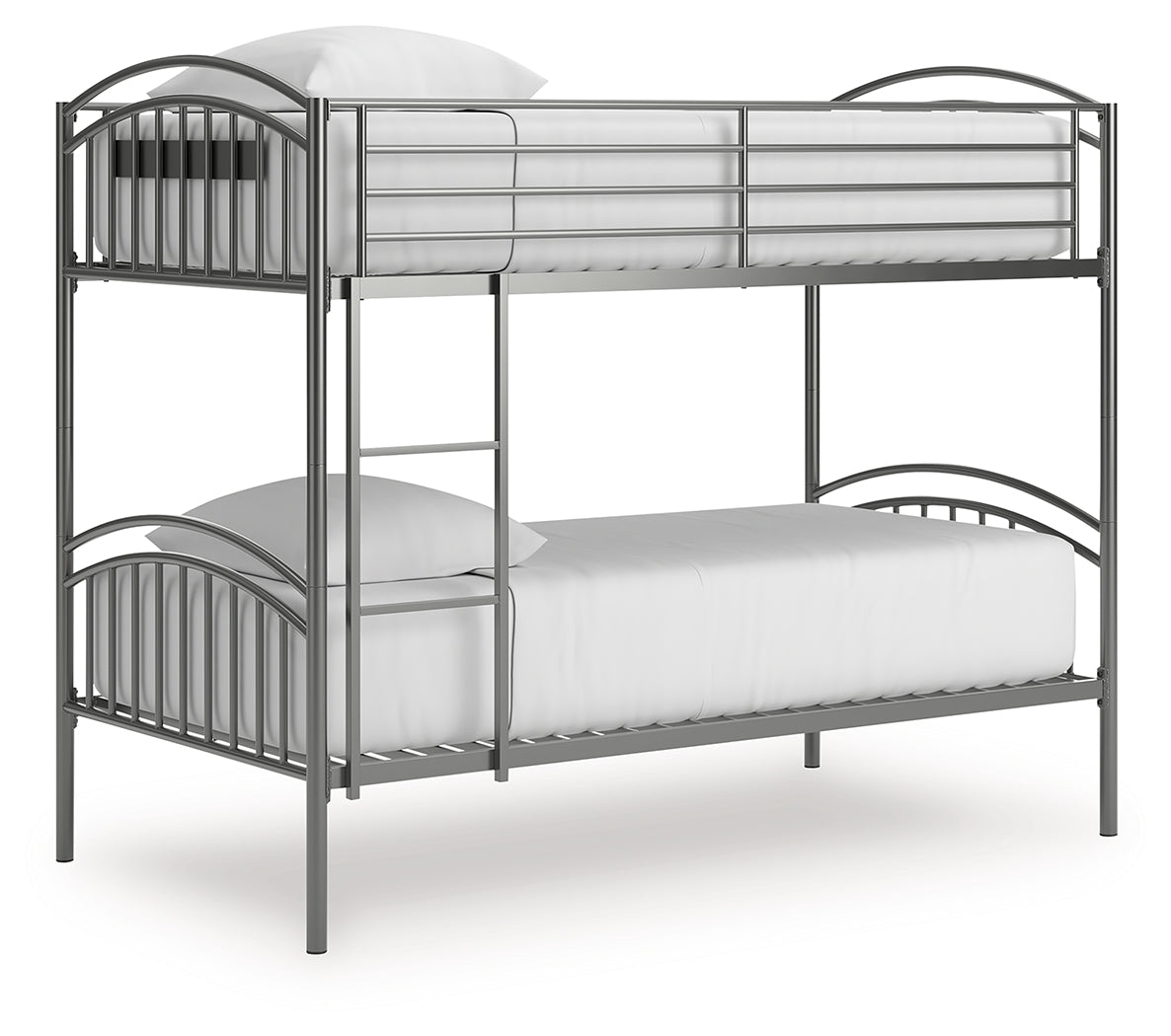 Lanceburg Gray Twin over Twin Bunk Bed and 2 Mattresses - Ornate Home