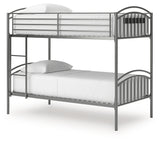 Lanceburg Gray Twin over Twin Bunk Bed and 2 Mattresses - Ornate Home