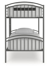 Lanceburg Gray Twin over Twin Bunk Bed and 2 Mattresses - Ornate Home