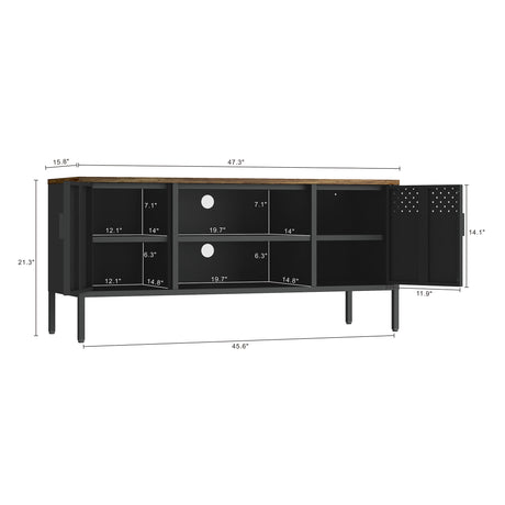 Landen 47" TV Stand in Black - Ornate Home