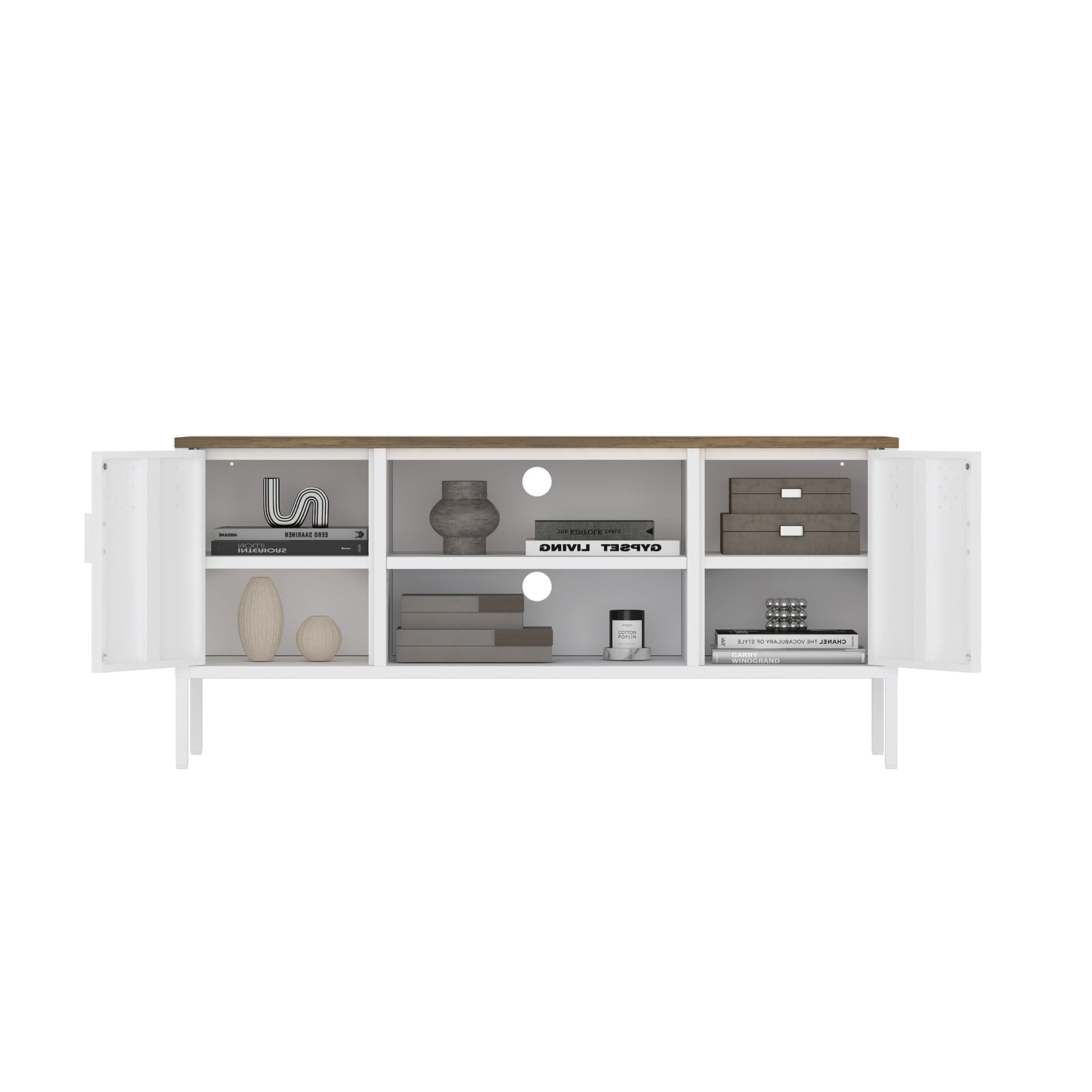 Landen 47" TV Stand in White - Ornate Home