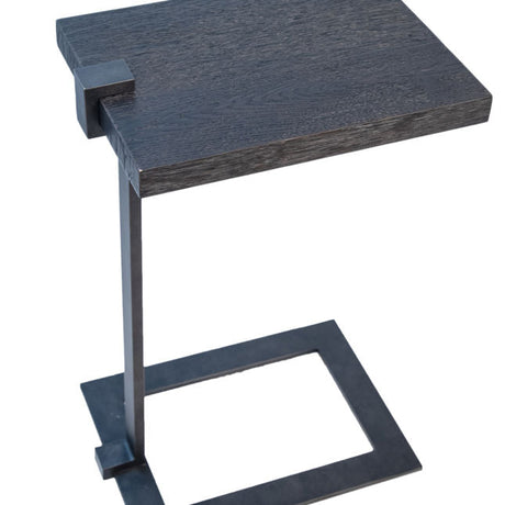 Lander Dark Oak/Black Side Table - Ornate Home