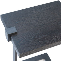 Lander Dark Oak/Black Side Table - Ornate Home