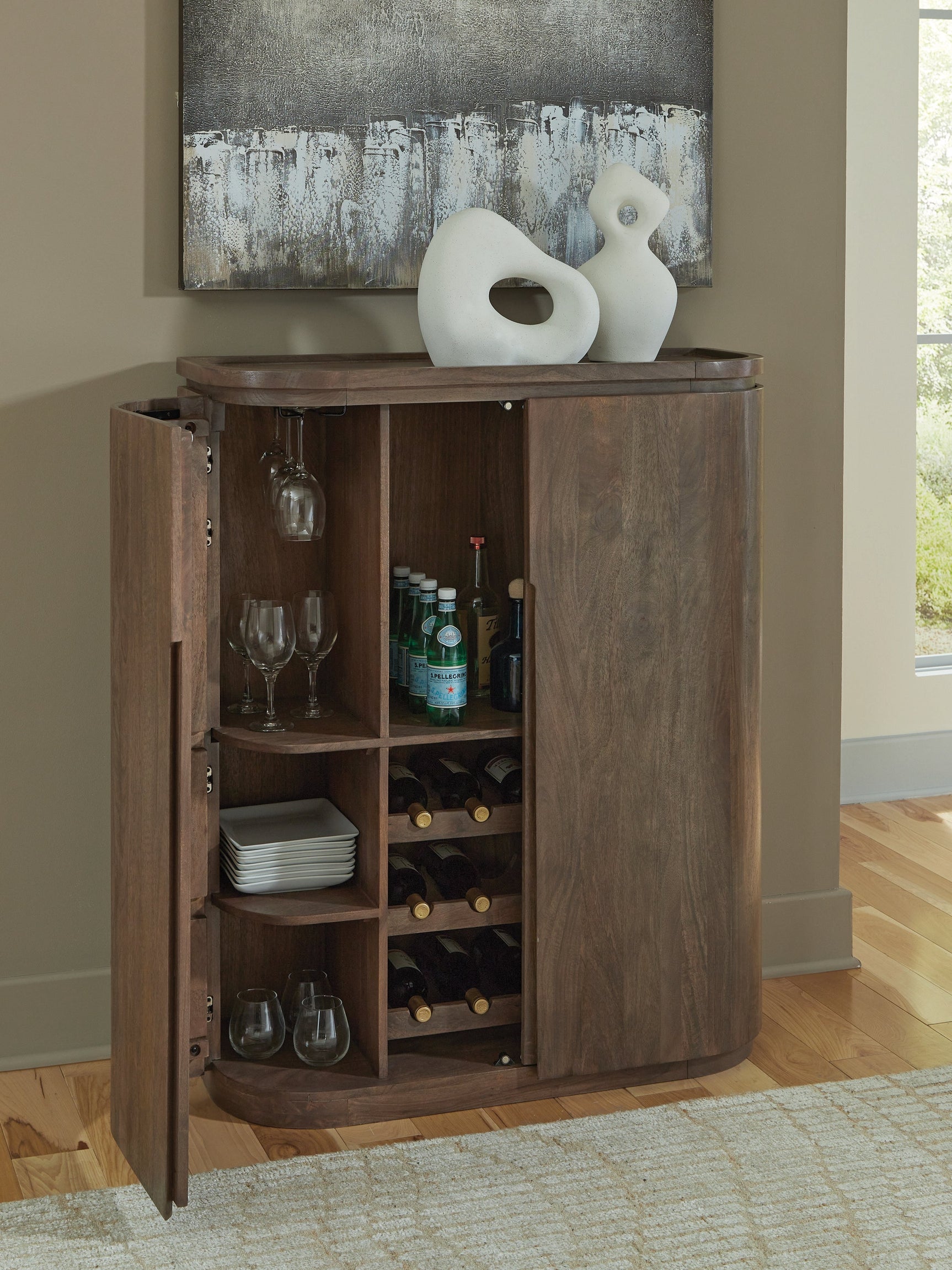 Landermont Medium Brown Bar Cabinet (Online Special Price) - Ornate Home
