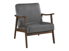 Landers Dark Gray Velvet Accent Chair - Ornate Home