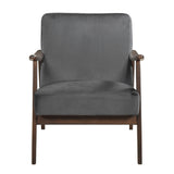 Landers Dark Gray Velvet Accent Chair - Ornate Home
