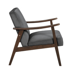 Landers Dark Gray Velvet Accent Chair - Ornate Home