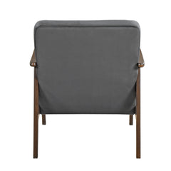 Landers Dark Gray Velvet Accent Chair - Ornate Home