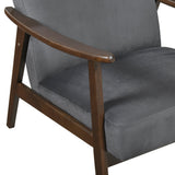 Landers Dark Gray Velvet Accent Chair - Ornate Home