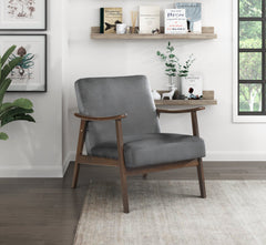 Landers Dark Gray Velvet Accent Chair - Ornate Home