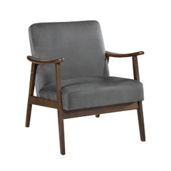 Landers Dark Gray Velvet Accent Chair - Ornate Home