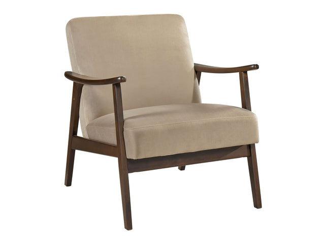 Landers Light Brown Velvet Accent Chair - Ornate Home