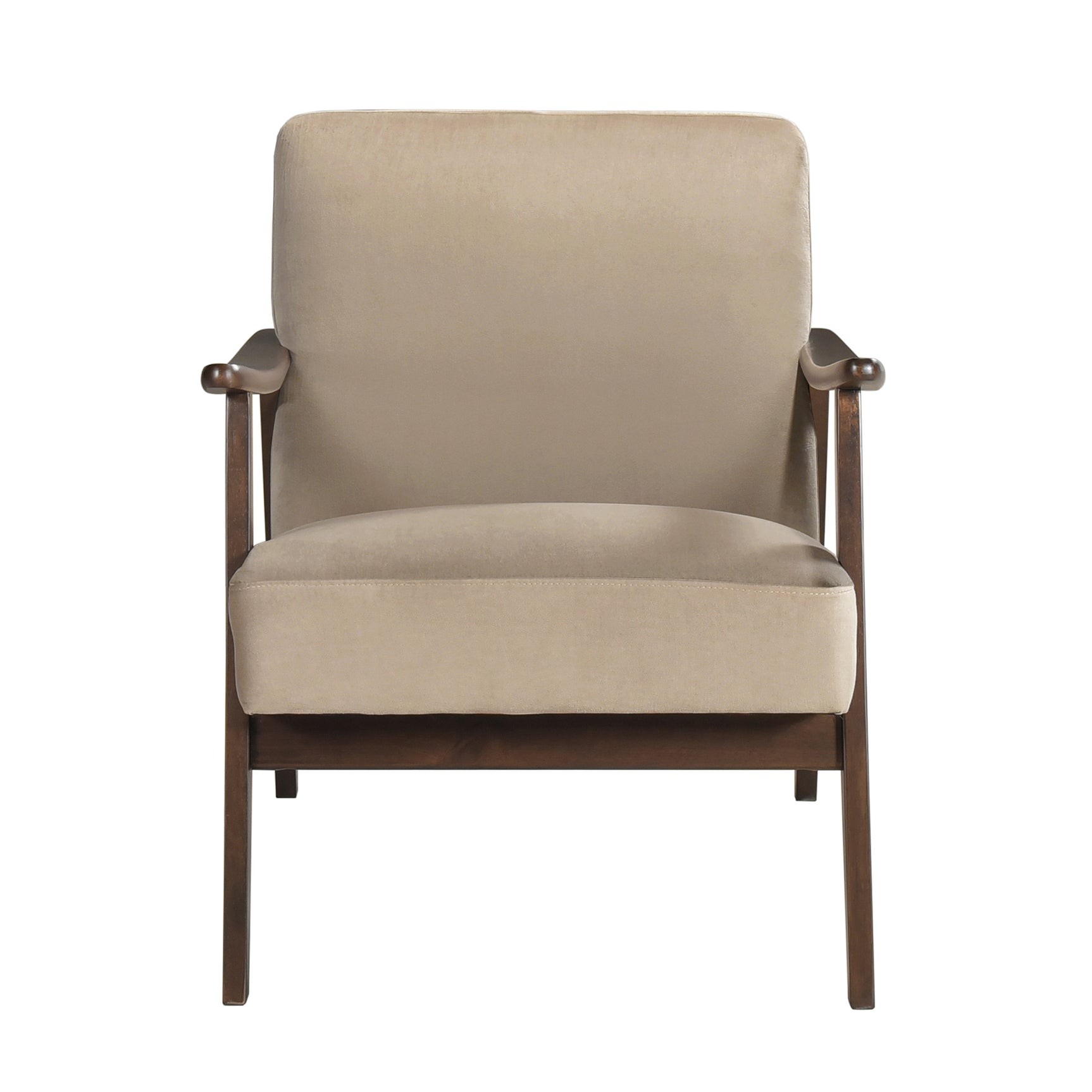 Landers Light Brown Velvet Accent Chair - Ornate Home