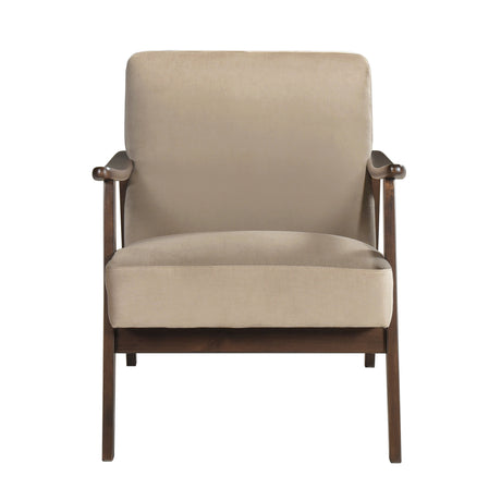 Landers Light Brown Velvet Accent Chair - Ornate Home
