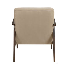 Landers Light Brown Velvet Accent Chair - Ornate Home