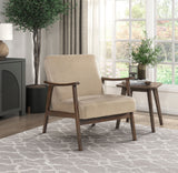 Landers Light Brown Velvet Accent Chair - Ornate Home