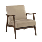 Landers Light Brown Velvet Accent Chair - Ornate Home