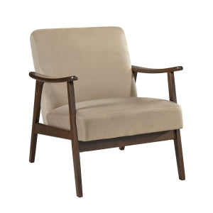 Landers Light Brown Velvet Accent Chair - Ornate Home