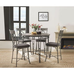 Landis Oak/Gunmetal Counter Height Table - Ornate Home