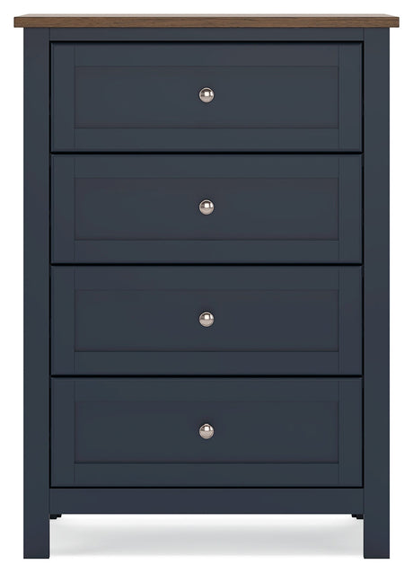 Landocken Brown/Blue Chest of Drawers - Ornate Home