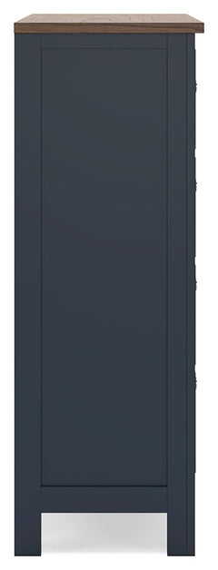 Landocken Brown/Blue Chest of Drawers - Ornate Home