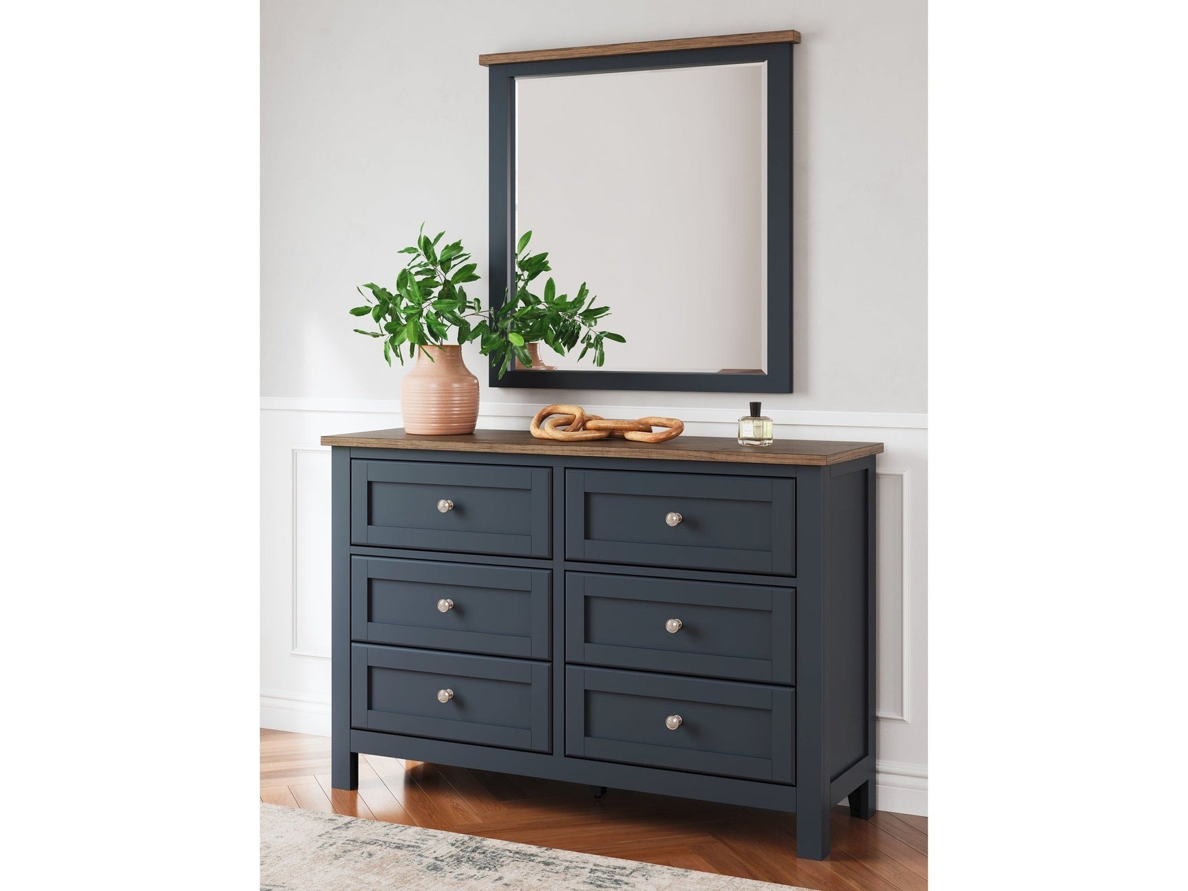 Landocken Brown/Blue Dresser and Mirror (Online Special Price) - Ornate Home