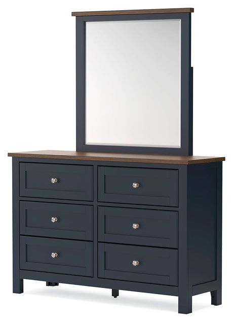 Landocken Brown/Blue Dresser and Mirror - Ornate Home