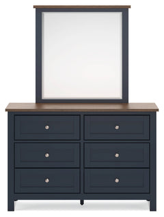 Landocken Brown/Blue Dresser and Mirror - Ornate Home
