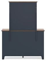 Landocken Brown/Blue Full Panel Bed & Dresser & Mirror (Online Special Price) - Ornate Home