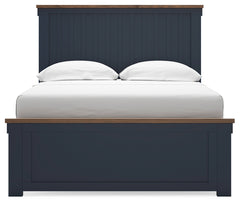 Landocken Brown/Blue Full Panel Bed & Dresser & Mirror - Ornate Home