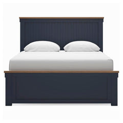Landocken Brown/Blue Queen Panel Bed, Dresser, Mirror and Nightstand - Ornate Home