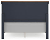 Landocken Brown/Blue Queen Panel Bed, Dresser, Mirror and Nightstand - Ornate Home