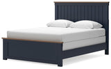 Landocken Brown/Blue Queen Panel Bed, Dresser, Mirror and Nightstand - Ornate Home