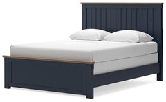 Landocken Brown/Blue Queen Panel Bed, Dresser, Mirror and Nightstand - Ornate Home