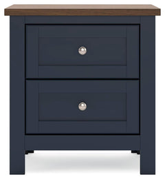 Landocken Brown/Blue Queen Panel Bed, Dresser, Mirror and Nightstand - Ornate Home
