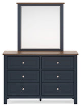 Landocken Brown/Blue Queen Panel Bed, Dresser and Mirror (Online Special Price) - Ornate Home