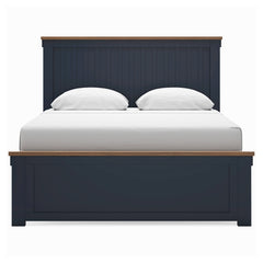 Landocken Brown/Blue Queen Panel Bed, Dresser and Mirror - Ornate Home